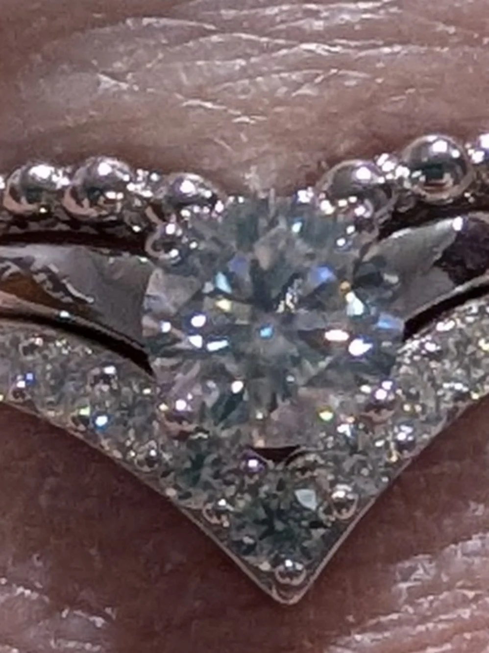 3-Piece Moissanite Ring, 1.26ctw diamond equivalent weight